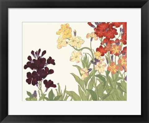 Framed Japanese Flower Garden I Print