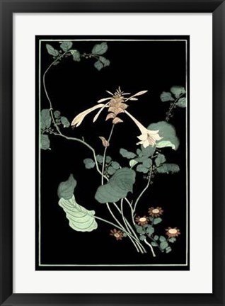 Framed Midnight Floral I Print