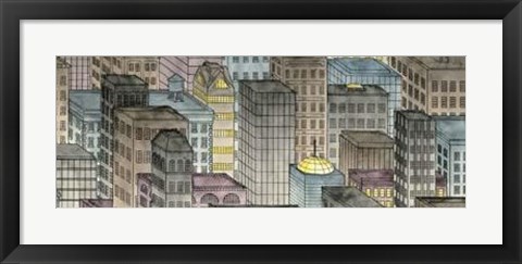 Framed City By Night II Print