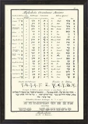 Framed Alphabets Orientaux Print