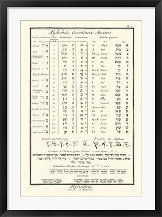 Framed Alphabets Orientaux Print