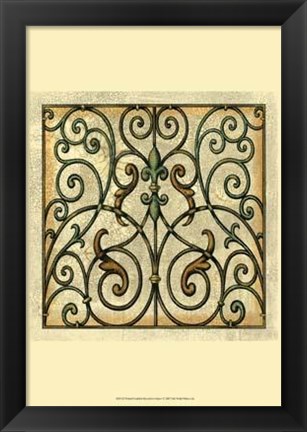 Framed Crackled Decorative Gates I Print