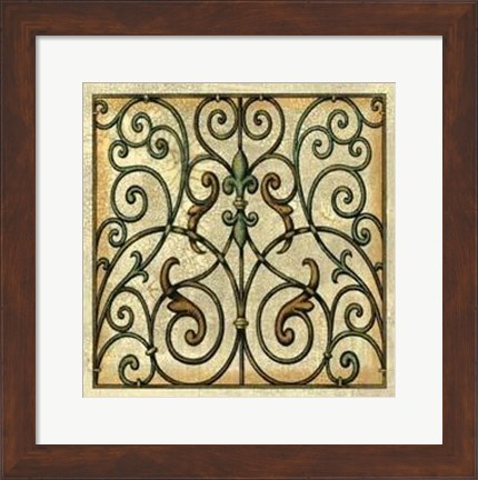 Framed Crackled Decorative Gates I Print