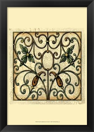 Framed Crackled Decorative Gates II Print