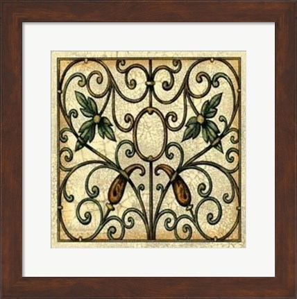 Framed Crackled Decorative Gates II Print