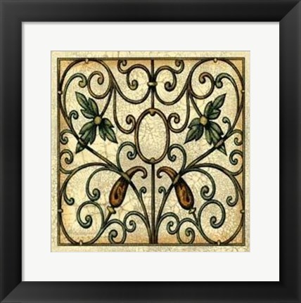 Framed Crackled Decorative Gates II Print