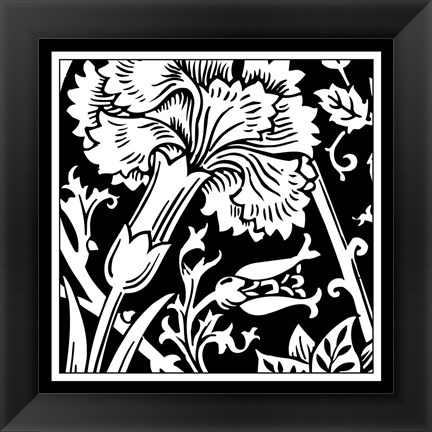 Framed Printed Graphic Floral Motif I Print