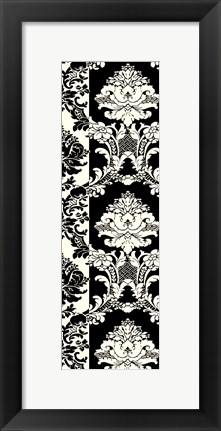 Framed Damask In Black And Cream II Print