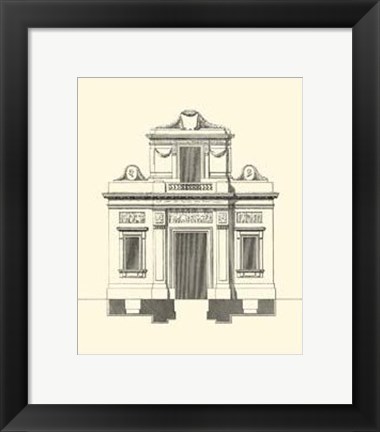 Framed Bandw Parisian Facade I Print