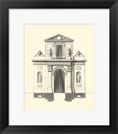 Framed Bandw Parisian Facade II Print