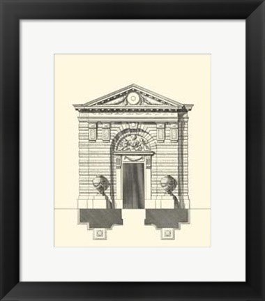 Framed Bandw Parisian Facade III Print