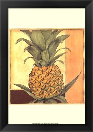 Framed Golden Pineapple I Print