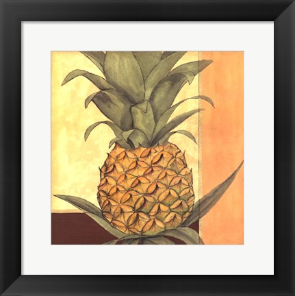 Framed Golden Pineapple I Print