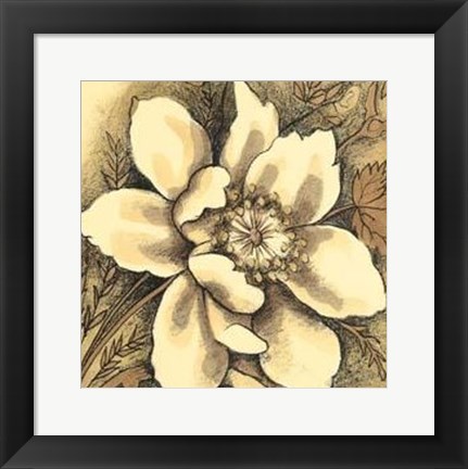 Framed Cropped Golden Elegance I Print