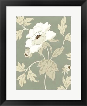 Framed Small Peony Elegance I Print