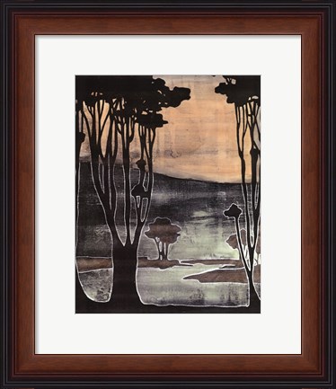 Framed Small Nouveau Trees II Print