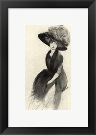 Framed Feather Hat II Print