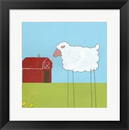 Framed Stick-Leg Sheep II Print