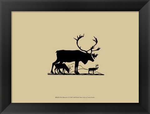 Framed Elk Silhouette I Print