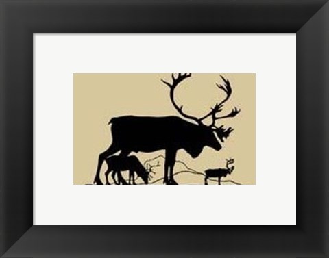 Framed Elk Silhouette I Print