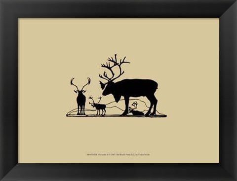 Framed Elk Silhouette II Print