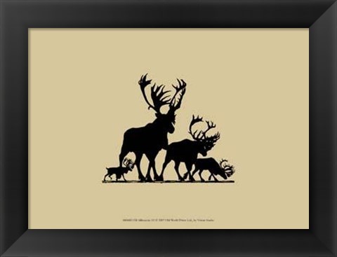 Framed Elk Silhouette III Print