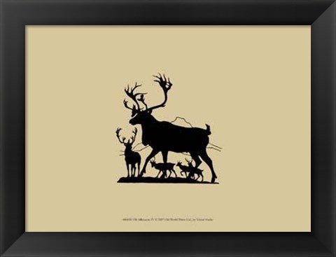 Framed Elk Silhouette IV Print