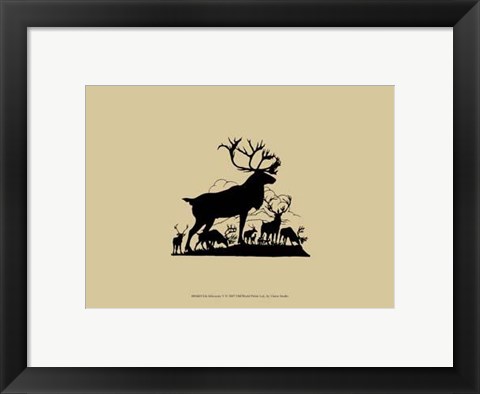 Framed Elk Silhouette V Print