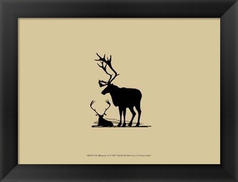 Framed Elk Silhouette VI Print