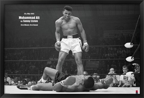 Framed Muhammad Ali - 1965 1st Round Knockout Against Sonny Liston Print