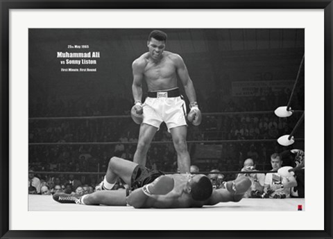 Framed Muhammad Ali - 1965 1st Round Knockout Against Sonny Liston Print