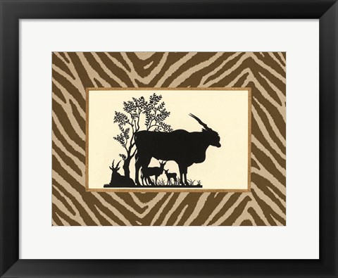 Framed Serengeti Silhouette I Print