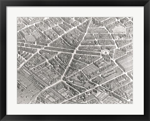 Framed Plan Of Paris, 1730 (Iii) Print