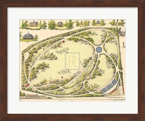 Framed Garden Design IV Print