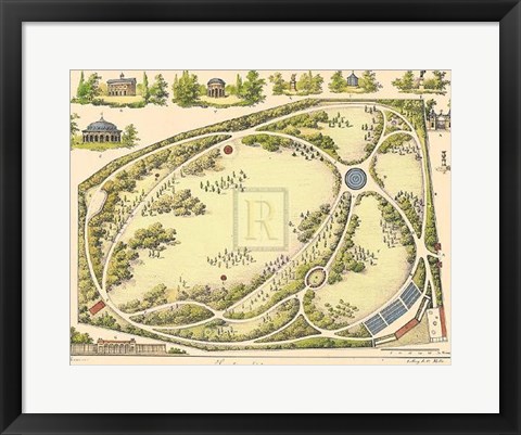 Framed Garden Design IV Print