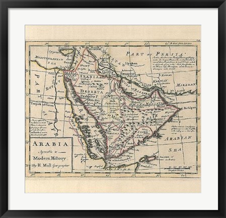 Framed Arabia, Agreeable To Modern History Print