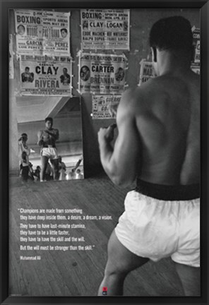 Framed Muhammad Ali In Gym With Mirror Print