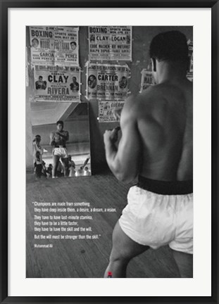 Framed Muhammad Ali In Gym With Mirror Print