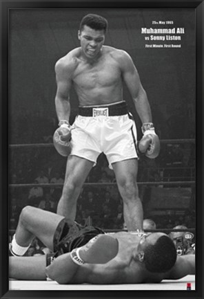 Framed Muhammad Ali - 1965 1st Round Knockout Against Sonny Liston Print