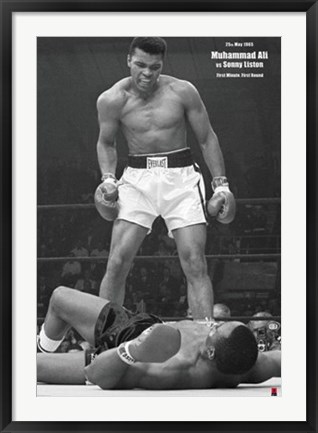 Framed Muhammad Ali - 1965 1st Round Knockout Against Sonny Liston Print