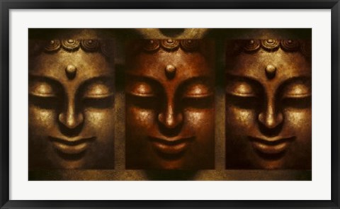 Framed Buddha In Three Lights Print