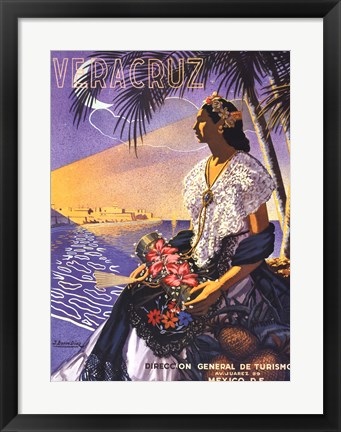 Framed Veracruz, Senora With Flowers Print