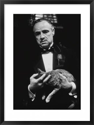 Framed Godfather (Brando and Cat) Print