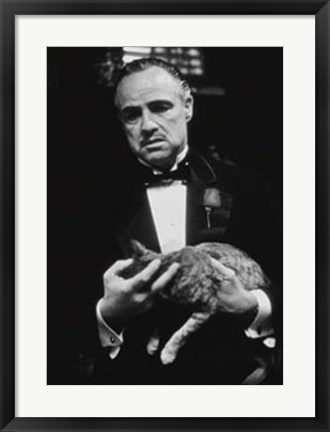 Framed Godfather (Brando and Cat) Print