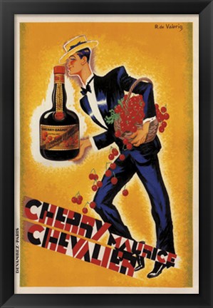 Framed Cherry Maurice Chevalier Print