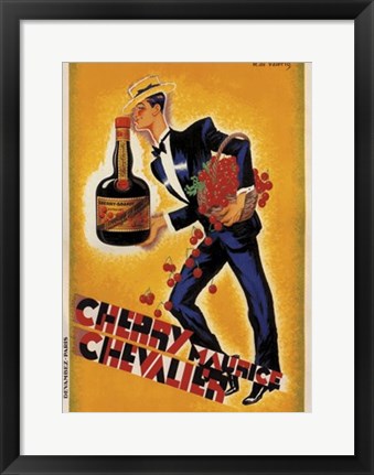 Framed Cherry Maurice Chevalier Print