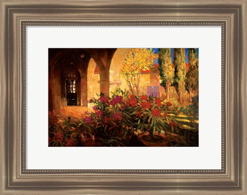 Framed Twilight Courtyard Print