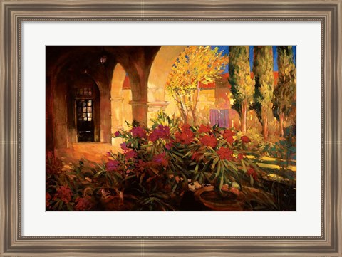 Framed Twilight Courtyard Print