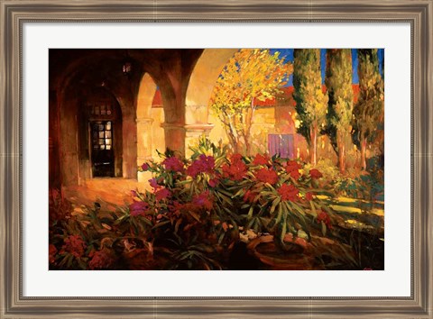 Framed Twilight Courtyard Print