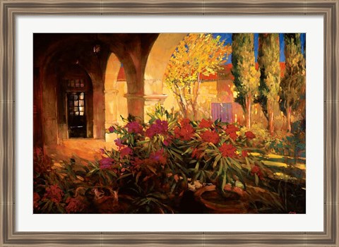 Framed Twilight Courtyard Print